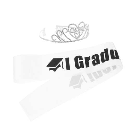 PACKOVE Graduation Party Set Mit Eleganter Krone Und Schärpe Für Absolventen Glitter Krone Umschlag Zubehör Für Abschlussfeiern Und Fotoshootings von PACKOVE