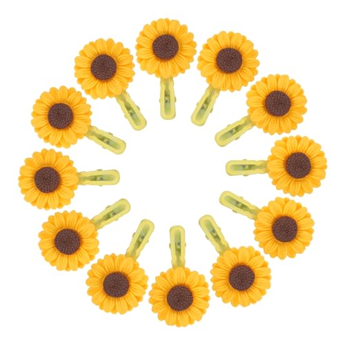 PACKOVE 20stücke Sonnenblumen Haarnadeln Aus Harz Dekorative Blumen Fürs Haar Sonnenblumenförmige Haarspangen Leicht Und Farbecht Für Mädchen Und Partys von PACKOVE