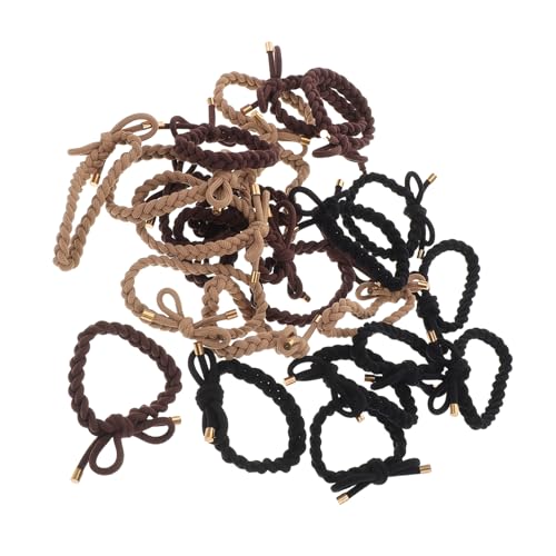 PACKOVE 24 Stück Teiliges Elastische Haarbänder mit Schleife Dicke Geflochtene Haargummis Haarschäden Strapazierfähige Dehnbare Zopfgummis für Damen und Mädchen Vielseitig für Alltag und von PACKOVE