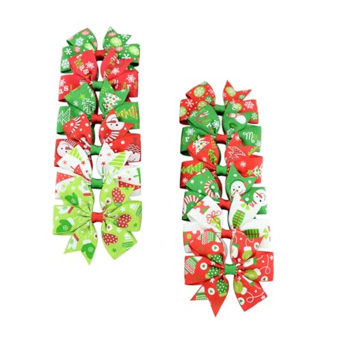 PACKOVE 24 Stück Teiliges Weihnachts Haarschmuck mit Schleifen Haarspangen für Mädchen Langlebig Rutschfest Weihnachtliches Design Geeignet für Teenager Weihnachtsfeiern und Festliche von PACKOVE