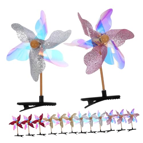 PACKOVE 24 Stück Windrad Haarklammern für Mädchen Glitzernde Haaraccessoires Süßes Design für Langlebig und Haarschonend Geeignet für Verschiedene Frisuren von PACKOVE
