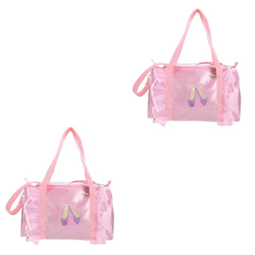 PACKOVE 2st Ballett-tanztasche Kosmetiktasche Handtaschen Tragetasche Tanztaschen Für Mädchen Ballettgeschenke Für Mädchen Süße Tanztasche Satin- Kind Lagerung Bestickte Schuhe von PACKOVE