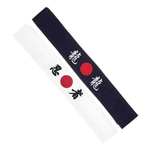 PACKOVE 2St Bushido-Kapuze Haarbänder halloween kostüm haarreif Stirnband im japanischen Stil Yoga-Stirnbänder Stirnbänder für Männer Yoga-Accessoires für Männer Karate-Stirnband Laufen von PACKOVE