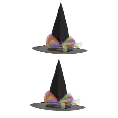 PACKOVE 2St Halloween-Hexenhut kinder hexenhut hexenhüte Mesh-Outfits Hexenmütze Hauben für Hexenzubehör karneval hexenhut bilden Zaubererhut Requisiten Hexen Hut Eltern-Kind Stoff Violett von PACKOVE