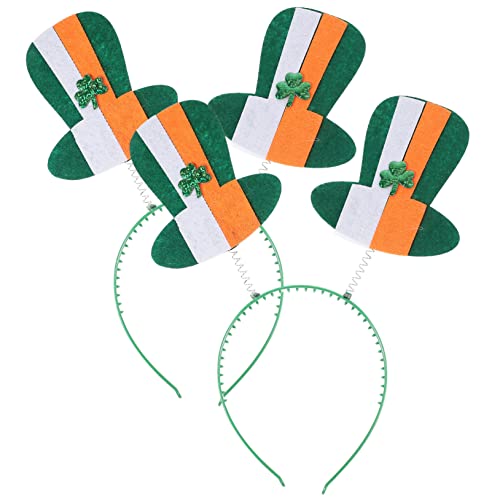 PACKOVE 2St Klee Kopfschmuck Damenhüte st patricks day partyzubehör Make-up-Stirnband Haarbänder st. Patrick's Day Kopfschmuck dekorativer festlicher Kopfschmuck Glücklich schmücken Hut von PACKOVE