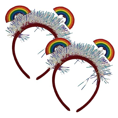 PACKOVE Haarband 2St Regenbogen-Stirnband frauen kopfschmuck Haarschmuck zum Stolztag Haargummis Stirnbänder für Männer frauen stirnbänder Festival-Stirnbänder Mädchen schmücken von PACKOVE