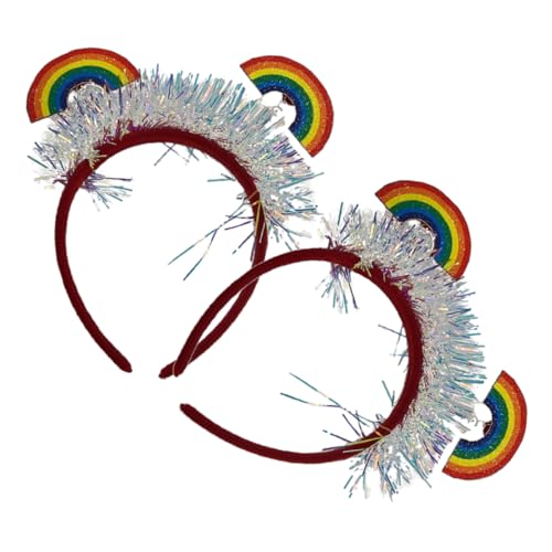 PACKOVE 2St Regenbogen-Stirnband Festival-Haarband Stolz Stirnband Tiara Haargummi dekoratives Haarband Stolz Dekorationen Abschlussball Haarschmuck Schal Kopfbedeckung Mädchen schmücken von PACKOVE