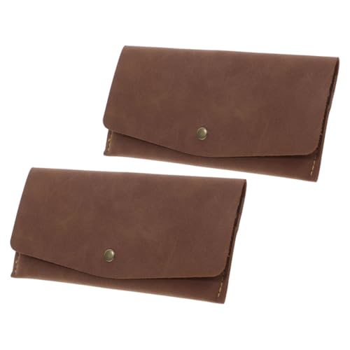 PACKOVE 2stücke Retro Pu Bifold Geldbörse Mit RFID-Schutz Vintage Stil Mit Mehreren Kartenfächern Für Herren Und Damen Für Reisen Und Täglichen Gebrauch von PACKOVE
