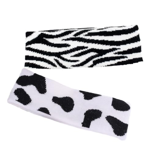 PACKOVE 2St Stirnband mit Kuh-Print modisches Haarband Plüsch Make-up Stirnband Tiara haarschmuck Kopfbedeckung mit Zebrastreifen Dekoration Stirnband Yoga schmücken Schal von PACKOVE