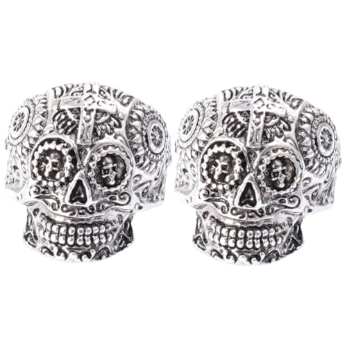 PACKOVE 2St Fingerzubehör für Herren Punkringe für Männer Bikerringe für Herren Punk-Eheringe Retro-Ring Herrenring Halloween-Ring ring schädel Parodie-Ring Hip Hop Schmuck Fräulein von PACKOVE