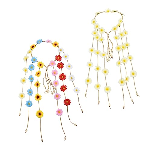 PACKOVE 2stücke Simulierte Blumen Stirnband Urlaub Haarband Mädchen Kopfschmuck von PACKOVE