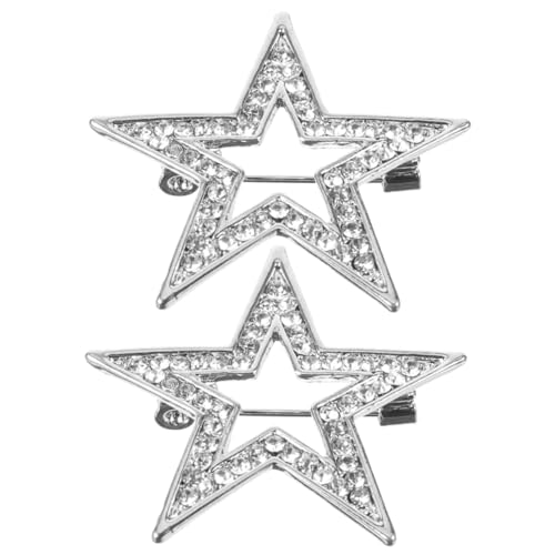 PACKOVE 2stücke Stern Brosche Mit Strass Für Damen Anstecknadel Für Schals Und Kleidung Passend Für Hochzeit Valentinstag Und Muttertag von PACKOVE