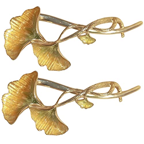 PACKOVE 2stücke Metall Haarspange Mit Ginkgoblättern Haarschmuck Für Damen Haarstyling-tool Aus Metalllegierung Große Haarspange Für Hinten von PACKOVE