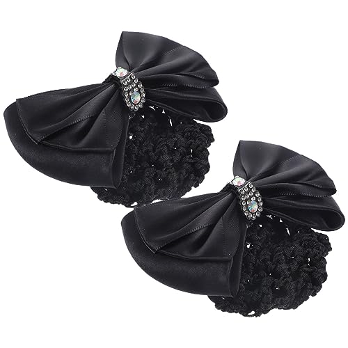 PACKOVE 2stücke Duttnetz Für Frauen Haarknotenabdeckung Mit Schleifen Atmungsaktives Haar-netz Leicht Zu Tragen Für Krankenschwestern Stewardessen Bankangestellte Besondere Anlässe von PACKOVE