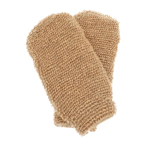 PACKOVE Jute Peeling Handschuhe 2 Stück Badetücher für Zuhause Körperwaschhandschuhe aus Natürlichem Jute zur Gründlichen Hautreinigung für Männer und von PACKOVE