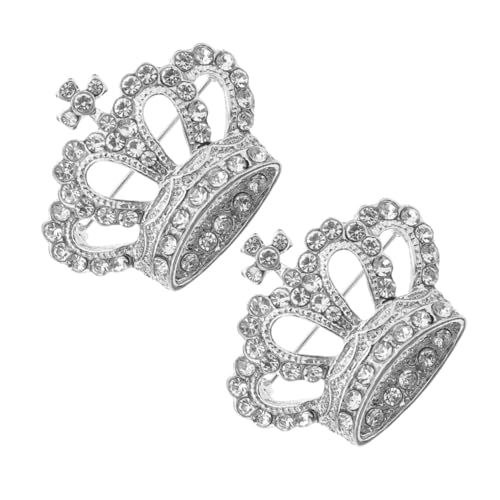 PACKOVE 2stücke Krone Brosche Mit Strass Für Damen Dekorative Anstecknadeln Stilvolle Schmucknadel Aus Glitzerndes Accessoire Für Kleidung Schal Und Corsage Geeignet Für Hochzeit Und von PACKOVE