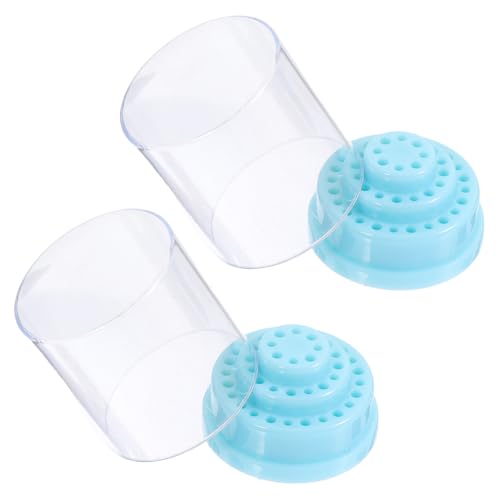 PACKOVE 2 Stück Nagel Polieren Kopf Aufbewahrungsbox 48 Löcher Robuster Nagel Kunst Werkzeug Organizer für Zubehör Einfaches Design Langlebig und Praktisch von PACKOVE