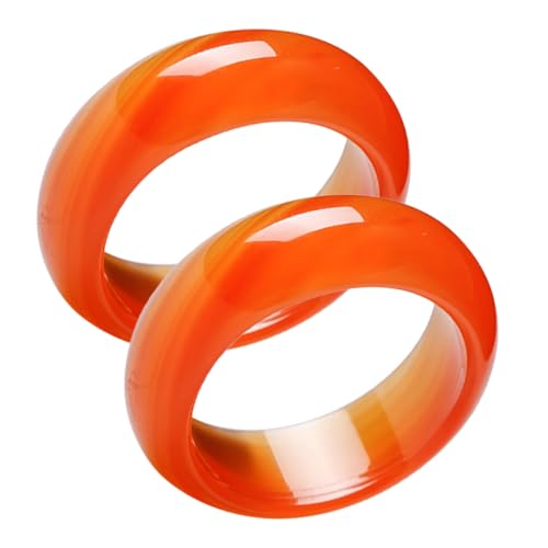 PACKOVE 2stücke Natursteinringe Für Damen Passende Paarringe Karneolringe Tribal- Aus Roten Eheringe Für Ihn Und Sie Achat-paurring Schmuck von PACKOVE