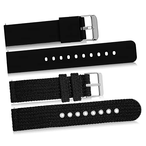 PACKOVE 2stücke Uhrenarmband Silikon Nylon Ersatz Band Mit Schnellverschluss Für Damen Herren Uhrarmband Kompatibel Mit Standard Federstegen von PACKOVE