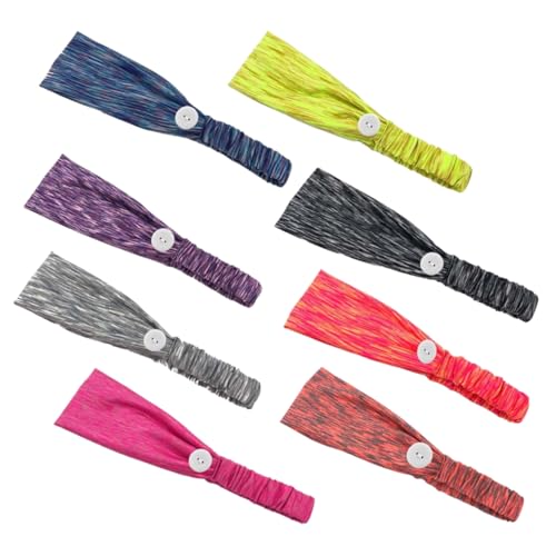 PACKOVE 2stücke Haarband Stretch Stirnband Mit Knopf Schweißabsorption Haargürtel Für Fitness Yoga Sport Zufällige Farbe von PACKOVE