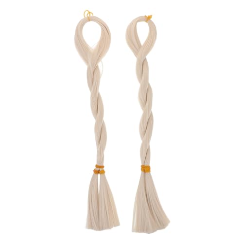 PACKOVE 2bunde Synthetische Haarteile Für Damen Langes Lockiges Haar Abnehmbare Puppenperücke Geflochtene Zöpfe Haarersatz Zubehör Für Puppen Realistische Puppenperücke von PACKOVE