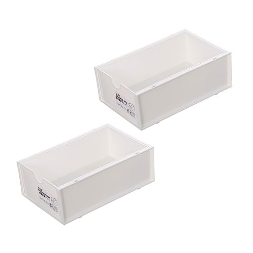 PACKOVE 2er-packung Aufbewahrungskiste Kücheneimer Container Schublade Schreibtisch-organizer Lagerung Veranstalter Büro Klein Lagerbehälter Und Groß Mit Schreibwarenbehälter Pp Weiß von PACKOVE