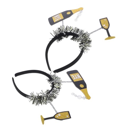 PACKOVE 2pcs Frohes Neues Jahr Stirnband Tiara Frohes Neues Jahr Stirnbänder 2025 Silvester Party Supplie Neujahrsparty Gefälligkeiten von PACKOVE