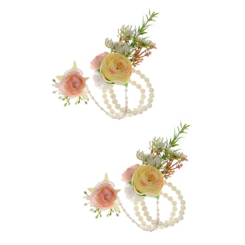 PACKOVE 2St Blumen Armband hochzeitsschmuck hochzeits schmuck Brautjungfer Armbänder Perlenarmbänder für Frauen uhrenarmbänder Lieferungen für Handgelenkkorsagenarmbänder Korsage-Armband von PACKOVE