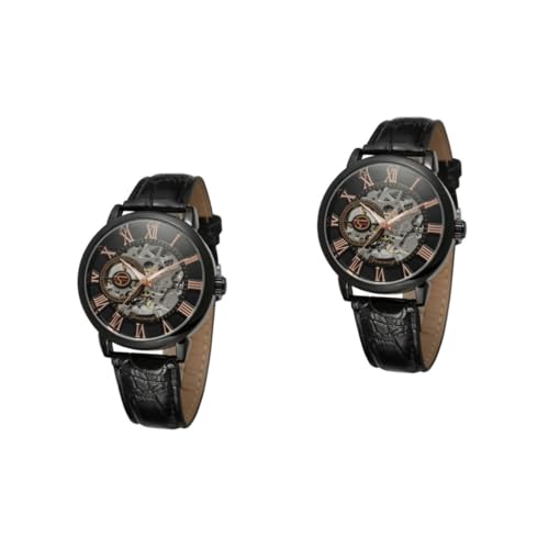 PACKOVE Präzisionsuhr 2st Herren Armbanduhr Mechanische Herrenuhr Mechanische Uhr Mit Rundem Zifferblatt Armbanduhr Mit Rundem Zifferblatt Wählen Aushöhlen Mann Mechanical Watch von PACKOVE