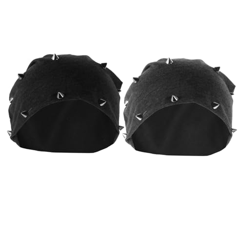 PACKOVE 2st Nieten-mütze Chemo- Hut Dünne Mütze Spike- Hüte Lässige Mütze Strickmütze Für Erwachsene Nietenbesetzte Beanie- Mütze Unisex- Gothic- Mütze Mann Strohhut Baumwollimitat Einfach von PACKOVE