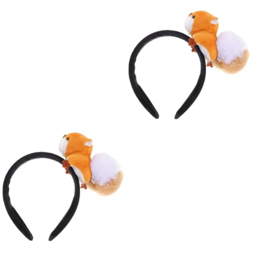 PACKOVE 2St Plüsch-Eichhörnchen-Stirnband kinder stirnband stirnbänder kinder Make-up-Stirnband Kinder-Cartoon-Haarband kuscheltier Party-Haarschmuck Tier-Stirnband Karikatur Kopfbedeckung von PACKOVE