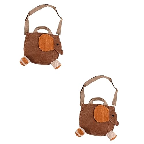 PACKOVE 2St Umhängetasche Kinder geldbörsen Mini-Tragetaschen Geldbörse für Mädchen Tier Handtasche Schultertasche Mädchen Tasche Cartoon-Einkaufstasche wild Rucksack Eltern-Kind Cord von PACKOVE