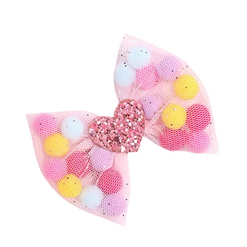PACKOVE 2stücke Bunte Herz Haarspangen Für Mädchen Netz Haarklemmen Mit Schleifen Für Girls Haarschmuck Feiern Und Besondere Anlässe von PACKOVE