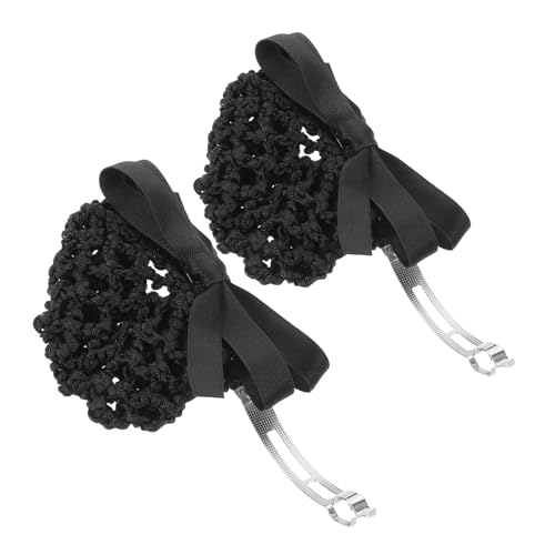 PACKOVE 2stücke Elastisches Haarnetz Mit Schleife Haarnetzabdeckung Für Damen Netzkopfbedeckungen Haarabdeckungsnetze Netzhaarspangen Haarknotenabdeckungen Pferdeschwanzhalter-zubehör von PACKOVE