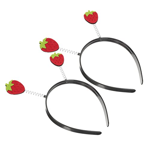 PACKOVE 2stücke Erdbeer-haarband Für Junge Mädchen Obst-stirnband Mit Feiner Verarbeitung Geeignet Für Kostümpartys Und Fasching Auffälliges Design Für Mädchen von PACKOVE