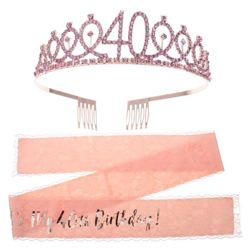 PACKOVE 2stücke Geburtstag Krone Und Schärpe Set Set Mit Strass Krone Und Eleganter Schärpe Für Frauen Und Mädchen Accessoire Für Geburtstagsfeiern Und Fotografie von PACKOVE