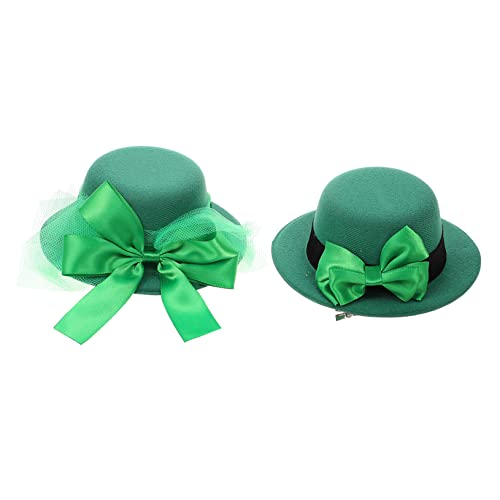 PACKOVE 2stücke Grüner Kleeblatt-haarspangen Mit Hut-design Für Patrick's Day Party-haarclips Für Damen Leichte Und Komfortable Haarschmuck-accessoires von PACKOVE