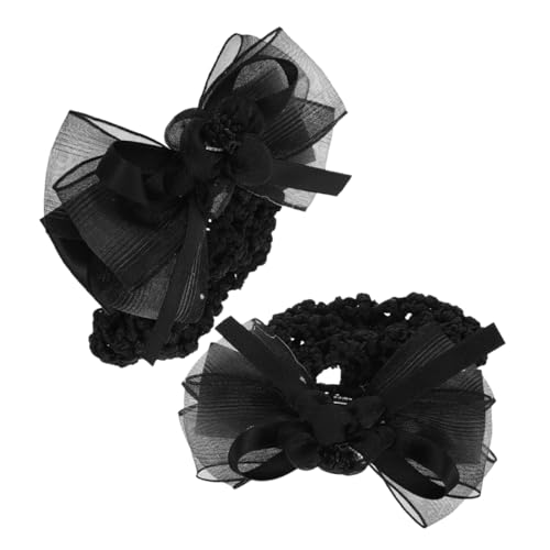PACKOVE 2stücke Haarspange Aus Satinband Haarknotenabdeckung Dekorativ Haarspange Im Französischen Stil Haarknoten-snood Mit Schleife Haarnetz Für Damen Haarschmuck Für Restaurantpersonal von PACKOVE