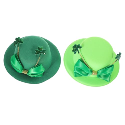 PACKOVE 2stücke Mini Shamrock Hüte Haarspangen Für Damen Teiliges Grünen Filzhüten Für Patrick's Day Leichte Und Langlebige Haaraccessoires Für Festliche Anlässe von PACKOVE