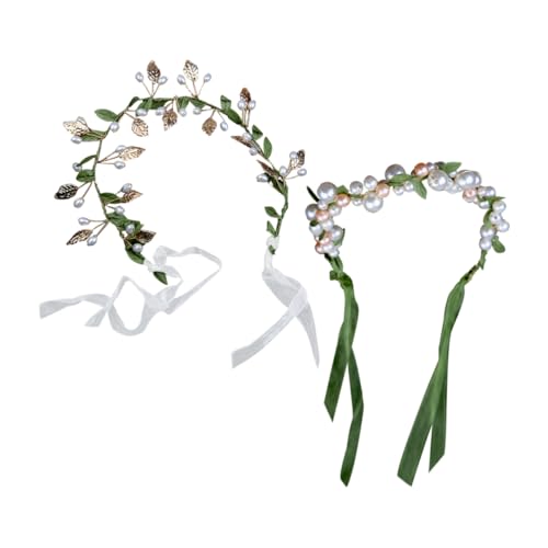 PACKOVE 2stücke Perlenkronen Für Damen Und Junge Mädchen Dekoratives Stirnband Mit Perlendesign Für Partys Geburtstage Und Fotoshootings Leicht Und Angenehm Zu Tragen von PACKOVE
