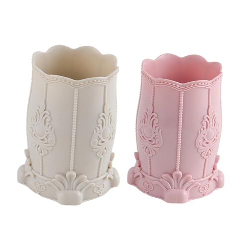 PACKOVE 2stücke Pinselhalter Aus Kunststoff Make-up-pinselbehälter Stifthalter Für Desktop Aufbewahrungsbehälter Für Kleinigkeiten Organizer Für Make-up-pinsel Effektives Sortieren von PACKOVE