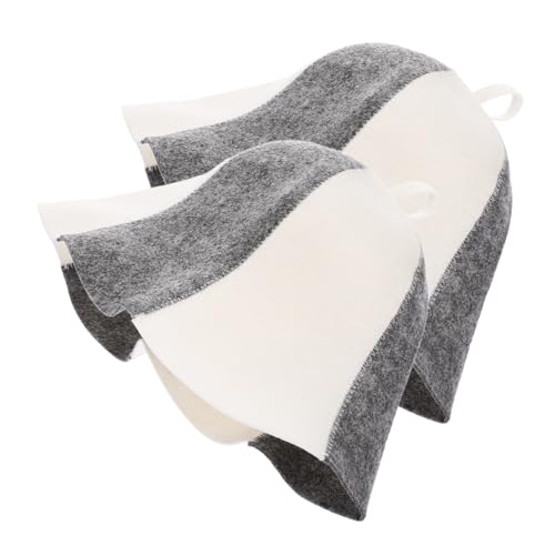 PACKOVE 2stücke Saunahut Aus Filz Für Damen Sauna Hauben Wiederverwendbar Bade Hut Duschhaube Tragbar Wasserabsorbierend Mit Aufhängerings von PACKOVE