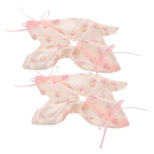 PACKOVE 2stücke Süße Und Cremefarbene Blumen-haarbänder Satin Mit Zarter Spitze Für Mädchen Haarschmuck Für Partys Hochzeiten Und Alltag von PACKOVE
