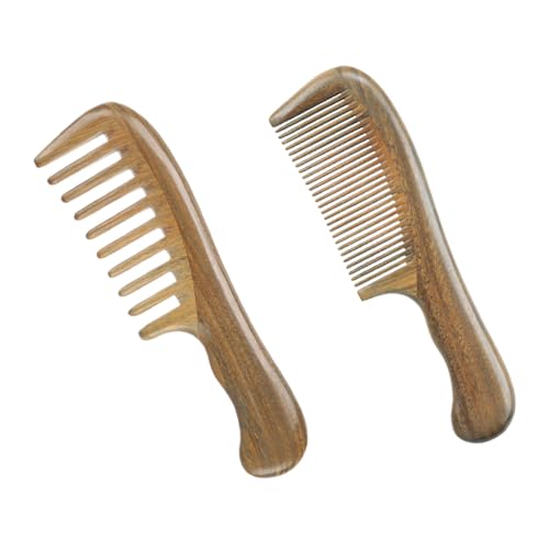 PACKOVE 2stücke Teiliges Kamm-set Aus Natürlichem Sandelholz Breiter Und Feiner Kamm Tragbare Holzkämme Für Frauen Massagekamm Für Hautpflege Haarkamm Grate von PACKOVE
