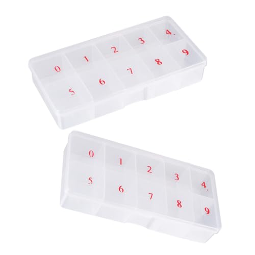 PACKOVE 2stücke Teiliges Nagelkunst Aufbewahrungsbox Organizer Für Falsche Nägel Und Zubehör Mit Fächern Für Übersichtliche Maniküre Und Einfache Handhabung von PACKOVE