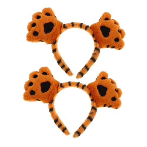 PACKOVE 2stücke Tigerohren Stirnband Verkleidungs-stirnbänder Halloween Tierkostüm-requisite Plüsch-material Für Cosplay-partys Und Bühnenauftritte Für Mädchen Und Frauen von PACKOVE