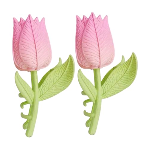 PACKOVE 2stücke Tulpen-haarspangen Für Damen Große Haarklammern Mit Blumen-design Für Friseur-styling Makeup Und Alltag Haar-accessoire von PACKOVE