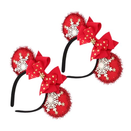 PACKOVE 2stücke Weihnachts-stirnbänder Mit Schneeflocken Und Schleife Festliche Haaraccessoires Für Erwachsene Für Weihnachtsfeiern Und Feiertagsveranstaltungen von PACKOVE