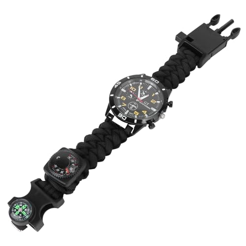 PACKOVE 3 1 Kompassuhr Outdoor-Uhr Uhrenarmband Kompass Laufuhren Kompass Uhren Uhr Mit Lanyard-Armband Multifunktionsuhr Für Geordnete Erkundungen Uhr Mit Kompass Lebensrettend Paracord von PACKOVE