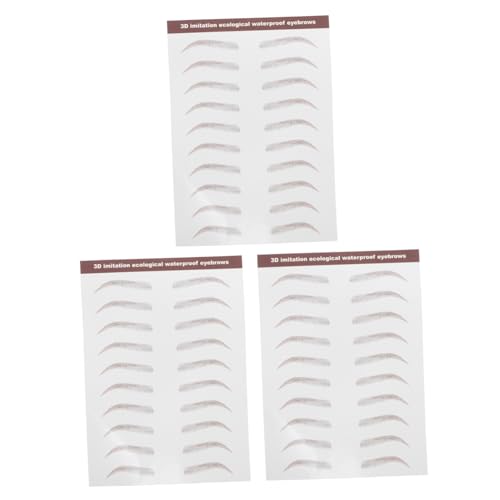 PACKOVE 3blätter Augenbrauen Aufkleber Selbstklebende Augenbrauen Sticker Haarähnliche Transfer Für Mädchen Wasserdichte Sticker Für Anfängerinnen von PACKOVE